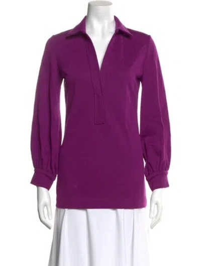 Pre-owned Missoni Wool V-neck Blouse In Purple