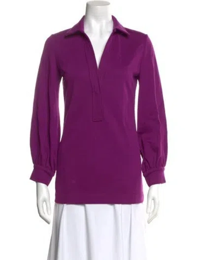 Pre-owned Missoni Wool V-neck Blouse In Purple