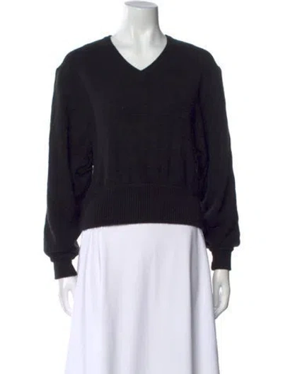 Pre-owned Missoni Wool V-neck Sweater In Black