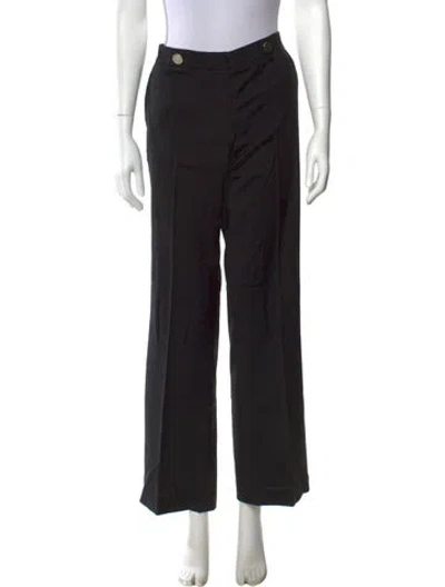 Pre-owned Missoni Wool Wide Leg Pants In Black