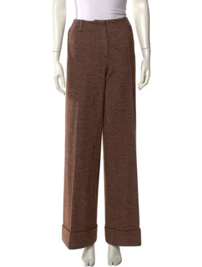 Pre-owned Missoni Wool Wide Leg Pants In Brown