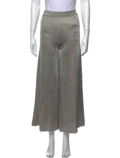 Pre-owned Missoni Wool Wide Leg Pants W/ Tags In Metallic/silver