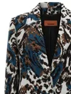 Missoni Long Single-breasted Coat With Animalier Pattern In Multi