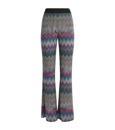 Missoni Crochet-knit Wool Flared Pants In Bunt