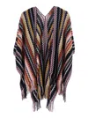 Missoni Wool-blend Chevron Knit Cape In Multi