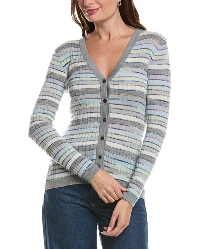 Missoni Wool-blend Slim Cardigan In Gray