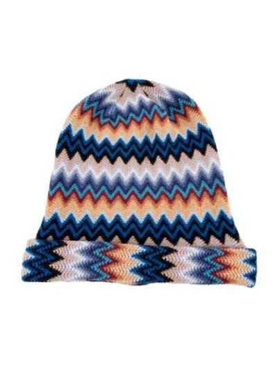 Pre-owned Missoni Woven Beanie Hat In Blue