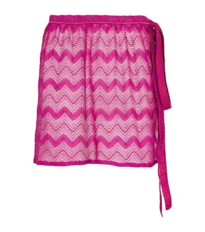 Missoni Wrap Cover-up Mini Skirt In Burgundy
