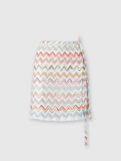 Missoni Wickel-minirock Aus Zickzack-lamé-viskosemischung In Multicoloured