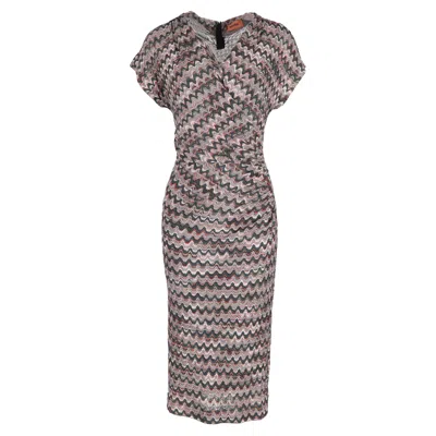 Missoni Wrapped Midi Dress In Multicolor Viscose