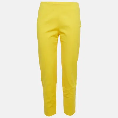 Pre-owned Missoni Yellow Gabardine Straight Fit Pants S