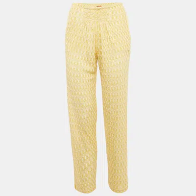Pre-owned Missoni Yellow Patterned Cover-up Trousers S