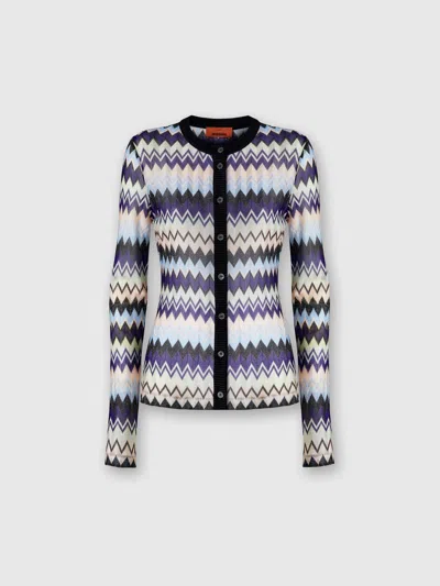 Missoni Zick-zack-cardigan Aus Lamé-viskose In Multicoloured