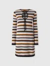 Missoni Zigzag Wool Mini-dress With Contrasting Piping