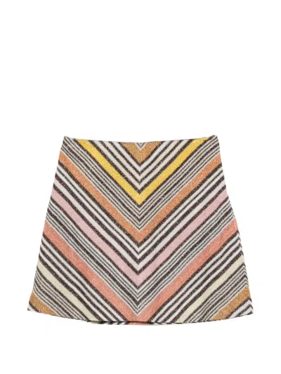 Missoni Zide-zip Mini Skirt In Multi