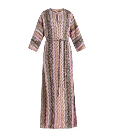 MISSONI MISSONI ZIG-ZAG PATTERN MAXI DRESS