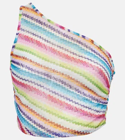 Missoni Zig Zag Asymmetric Top In Multicolor