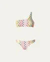 Missoni Zig-zag Asymmetric Two-piece Swimsuit In Multi