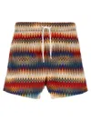 Missoni Men's Micro Zig Zag All Over Swim Shorts Red