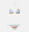 Missoni Triangle Bikini Halter Neck Low Rise Zigzag In Multi