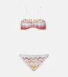 Missoni White Triangle Bikini Set In Multicolor White Base