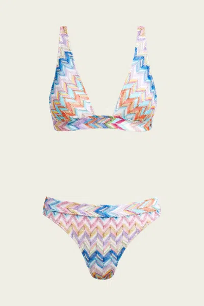 Missoni Zig-zag Bikini Set In Multicolor