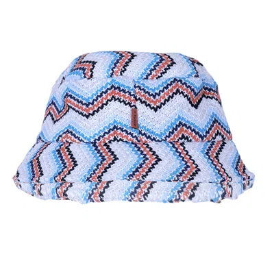 Missoni Zig Zag Blue/white Bucket Hat In Multi