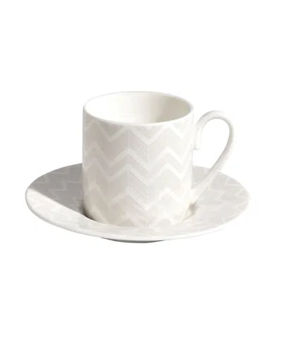 Missoni Zig Zag Coffee Cup & Saucer, Set Of 6 In White