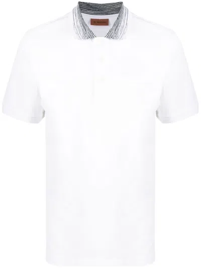 Missoni Zig-zag Collar Polo Shirt In White Contrast