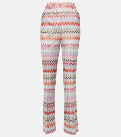 Missoni Zig Zag Cotton-blend Flared Pants In Multi