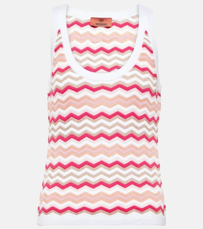 Missoni Zig Zag Cotton-blend Tank Top In White