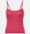 Missoni Zig Zag Cotton-blend Tank Top In Pink
