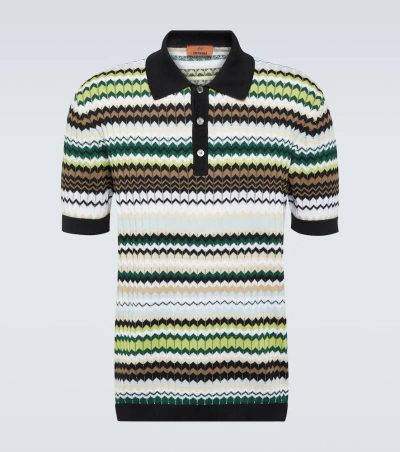 Missoni Zig Zag Cotton Polo Shirt In Multicolor