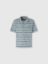 Missoni Zig Zag Cotton Poplin Bowling Shirt With Breast Pocket In Green