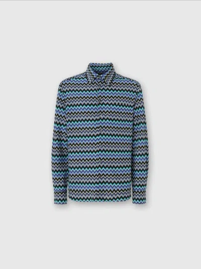 Missoni 'zig-zag' Shirt In Blue