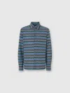 Missoni Zick-zack-hemd Aus Baumwolle Mit Brusttasche In Black,blue