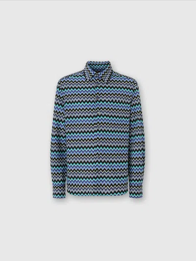 Missoni Zick-zack-hemd Aus Baumwolle Mit Brusttasche In Multicolor