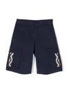 Missoni Zig-zag Cotton Shorts In Blue