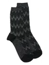 Missoni Chevron Pattern Cotton Mid-calf Socks In Black