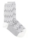 Missoni Zig-zag Cotton Socks In Brown