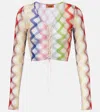 Missoni Zig Zag Crochet Crop Top In Multi