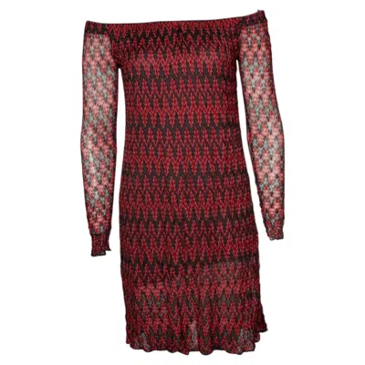 Pre-owned Missoni , Zig Zag Dress In Red, Pink And Grey