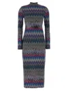 Missoni Woman Midi Dress Pink Size 10 Wool In Multi
