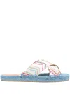 Missoni Harlow Chevron Espadrille Slide Sandals In Neutrals