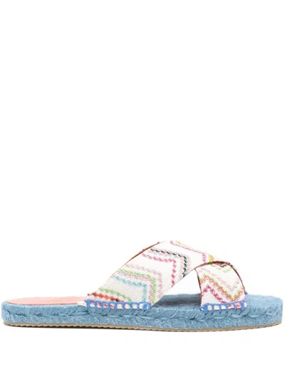 Missoni Woman Espadrilles White Size 7 Textile Fibers In Multi