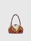 Missoni Zig Zag Fabric Clutch With Resin Shoulder Strap In Multicoloured
