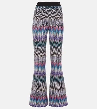 Missoni Crochet-knit Wool Flared Pants In Bunt