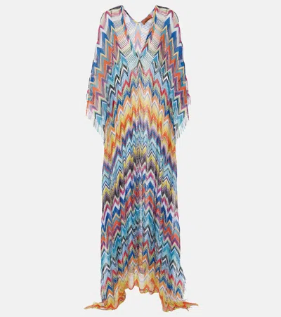 Missoni Zig Zag Fringed Maxi Dress In Multicoloured
