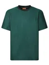 Missoni Green T-shirt In Tone-on-tone Zig Zag Cotton Jersey In Green