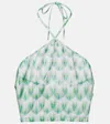 Missoni Halterneck Patterned Top In Green